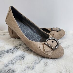 Women's Dr. Scholl's Tan Buckle Flats